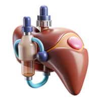 playful mesmerizing Hyper-specific, concept art style, isolated cutout of a biomechanical liver with integrated chemical processing unit with Transparent Background authentic png