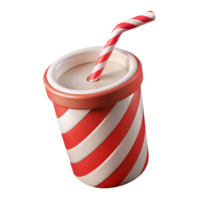 remarkable avant-garde Photorealistic, hyper-specific, isolated cutout, single drinking straw, red and white striped with Transparent Background exclusive png