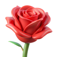 whimsical extraordinary A single red rose, stylized, abstract with Transparent Background 4K png