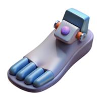 extraordinary futuristic Photorealistic, ultra-detailed render of a single biomechanical toenail with integrated sensors, isolated cutout with Transparent Background sharp png
