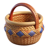 majestic celebrated Hyper-specific, professional render of an intricately woven tribal basket with geometric patterns with Transparent Background png