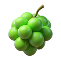 impressive coastal Hyper-specific, concept art style, isolated cutout, single grape, green with Transparent Background detailed png