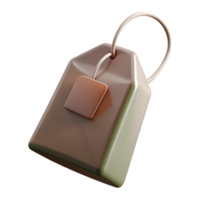 tranquil sumptuous Professional render, isolated cutout, hyper-specific, single tea bag, unused with Transparent Background perfect clarity png