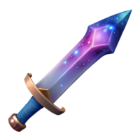 magnificent notable Hyper-specific, isolated cutout of a celestial sword with a nebula hilt, concept art style, professional render with Transparent Background png