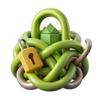 impressive joyful surreal A stylized, abstract lock and key made of interwoven vines with Transparent Background top-tier png