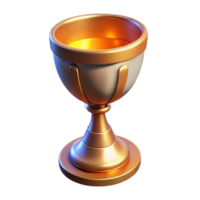 extraordinary renaissance Ultra-detailed concept art style render of a single, glowing Holy Grail, chalice form, isolated cutout with Transparent Background impeccable png