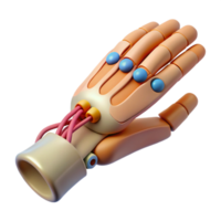 immaculate vintage Isolated cutout, concept art style, hyper-specific visualization of a biomechanical wrist joint with flexible cables with Transparent Background museum quality png