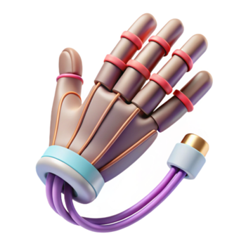 inolvidable vanguardia aislado separar, concepto Arte estilo, hiperespecífico visualización de un biomecánica muñeca articulación con flexible cables con transparente antecedentes precisión png