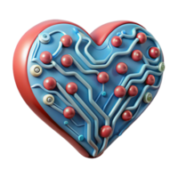 harmonious impressive A stylized, abstract heart made of interconnected circuit boards with Transparent Background refined png