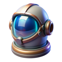 joyful impressive Futuristic astronaut helmet, reflective visor, glowing accents with Transparent Background original png