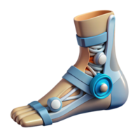 passionate radiant Isolated cutout, concept art style, hyper-specific representation of a biomechanical ankle joint with multi-directional articulation with Transparent Background detailed png
