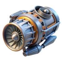 majestic timeless Isolated cutout of a single, intricate, futuristic spaceship engine, professional render, ultra-detailed components with Transparent Background png