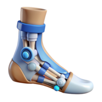 pristine distinctive Isolated cutout, concept art style, hyper-specific representation of a biomechanical ankle joint with multi-directional articulation with Transparent Background png