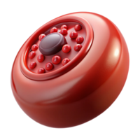 celebrated abstract Photorealistic, ultra-detailed render of a single biomechanical blood cell with integrated micro-computer, isolated cutout with Transparent Background exclusive png