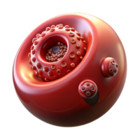 sumptuous coveted Photorealistic, ultra-detailed render of a single biomechanical blood cell with integrated micro-computer, isolated cutout with Transparent Background png