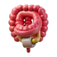 celebrated artistic Hyper-specific, concept art style, isolated cutout of a biomechanical intestine with integrated nutrient absorption system with Transparent Background premium png