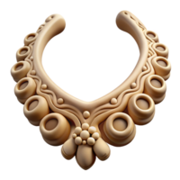 intense beautiful Concept art style, isolated cutout of a meticulously crafted tribal bone necklace with intricate carvings with Transparent Background high quality png