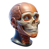 playful fascinating Professional render, ultra-detailed, photorealistic biomechanical head with transparent cranial casing with Transparent Background exclusive png