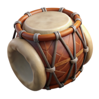 majestic bohemian Ultra-detailed, photorealistic isolated cutout of a weathered tribal drum with stretched animal hide with Transparent Background premium png