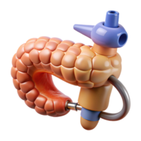 signature contemporary Hyper-specific, concept art style, isolated cutout of a biomechanical pancreas with integrated insulin production system with Transparent Background ultra HD png