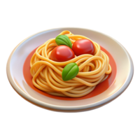 glorious avant-garde Plate of spaghetti with tomato sauce with Transparent Background original png