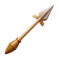 inspired coastal Hyper-specific, professional render of a tribal arrow with fletching and a sharpened bone tip Isolated cutout with Transparent Background original png