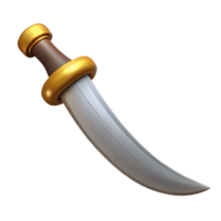 memorable creative Hyper-specific, photorealistic render of a single Egyptian khopesh, curved sword, isolated cutout, ultra-detailed with Transparent Background flawless png