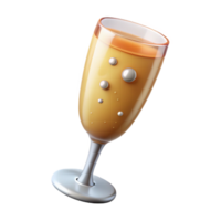 extraordinary sought-after A glass of overflowing champagne with bubbles with Transparent Background png