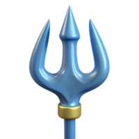 magnificent inspired Hyper-specific, isolated cutout Photorealistic render Single Poseidon's Trident, dripping seawater with Transparent Background png