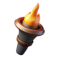 majestic dramatic vintage A stylized, burning torch with a flickering flame with Transparent Background authentic png