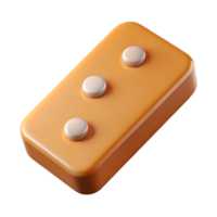magnificent standout Professional render, hyper-specific, isolated cutout of a single, domino tile with Transparent Background png