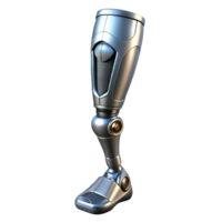 glorious futuristic Cybernetic prosthetic leg with chrome finish with Transparent Background crisp png