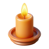 exquisite memorable A burning candle, emitting a soft, warm light with Transparent Background png
