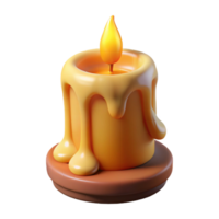 immaculate iconic A stylized, burning candle with a dripping wax effect with Transparent Background png