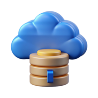 intense striking Cloud computing data storage icon with Transparent Background high resolution png
