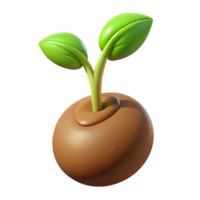 coveted bohemian Single sprouting seed with Transparent Background artisan png