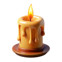 majestic modern A stylized, burning candle with a dripping wax effect with Transparent Background elite png