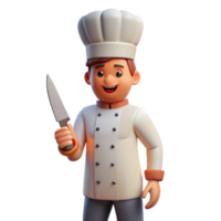 harmonious magnificent Chef with knife with Transparent Background precision png