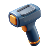 gorgeous retro A barcode scanner, handheld with Transparent Background 8K png