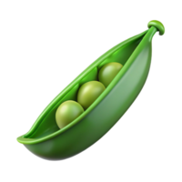 hypnotic mysterious gothic Photorealistic, hyper-specific, isolated cutout of a single, perfect, green pea pod, slightly open to reveal peas inside with Transparent Background artisan png