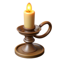 gorgeous unparalleled Photorealistic, isolated cutout of a vintage candlestick with a candle with Transparent Background png