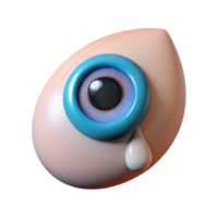 extraordinary dynamic creative Photorealistic isolated cutout of a human eye crying a single tear with Transparent Background genuine png