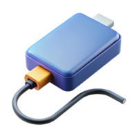 gorgeous reflective renaissance External hard drive connected to a computer with Transparent Background sharp png