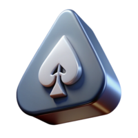impressive retro A single, stylized playing card, the Ace of Spades with Transparent Background 4K png