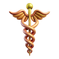 majestic distinctive Ultra-detailed, professional render of a single Caduceus staff, entwined with snakes, isolated cutout with Transparent Background png