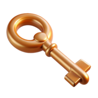 dynamic exquisite Ultra-detailed, concept art style rendering of a single, antique key with Transparent Background studio quality png
