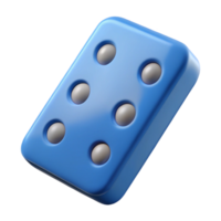 dazzling distinctive Hyper-specific, isolated cutout, single domino tile, double six, professional render with Transparent Background png