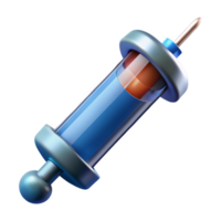 mesmerizing artistic Photorealistic professional render of a single, advanced medical syringe with nanobot solution with Transparent Background 4K png