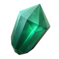 impressive celebrated Concept art style, isolated cutout of a single, raw emerald crystal with rough edges and natural inclusions with Transparent Background png