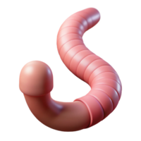 hypnotic intense abstract Hyper-specific, professional render of a single, earthworm, segmented and pink with Transparent Background precision png